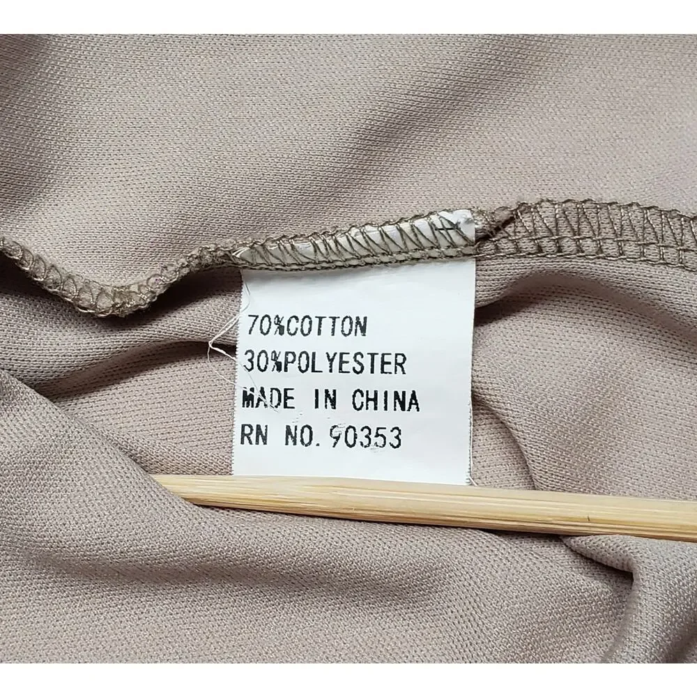 J. Gee Vintage 90s Crochet Knit Midi Skirt in Tan Khaki - Size Medium